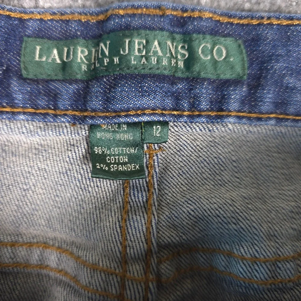 Lauren Ralph Lauren Studded Jeans Women 12 Blue Cotton Bootcut Embellished Denim